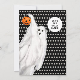 Convite Bebida Engraçado Adulto Festa Fantasma de Hallowee