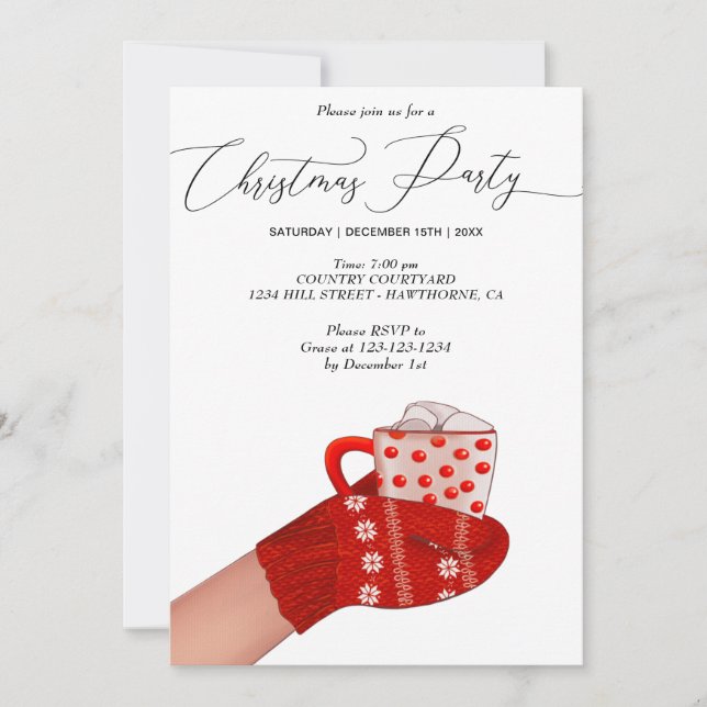 Convite bebida quente na festa de natal (Frente)