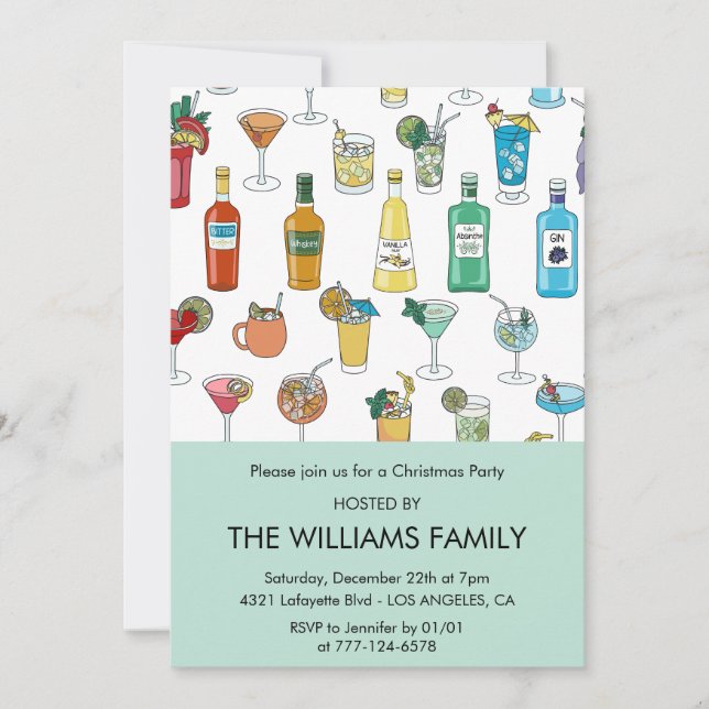 Convite Bebidas Contemporâneas Coquetel do Partido de Nata (Frente)