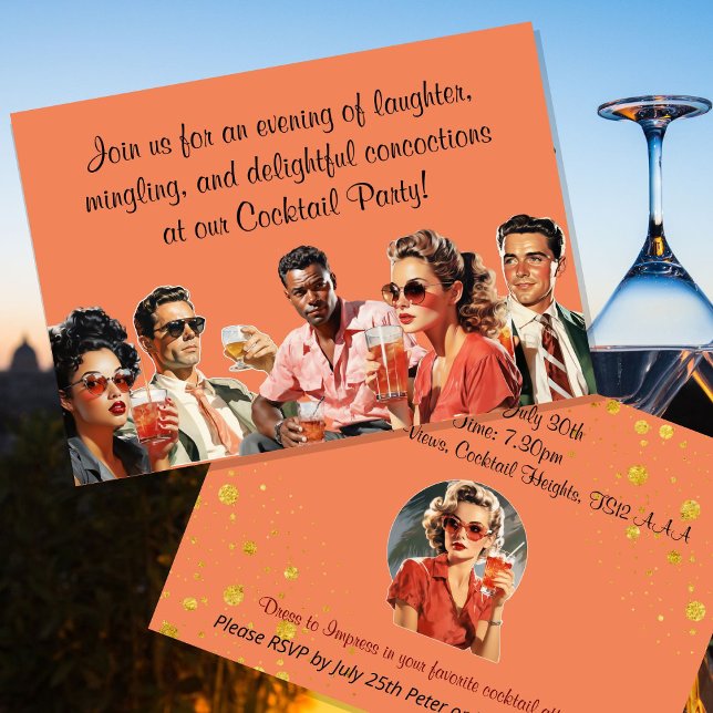 Convite Bebidas de coquetel se juntam sofisticadas (Criador carregado)