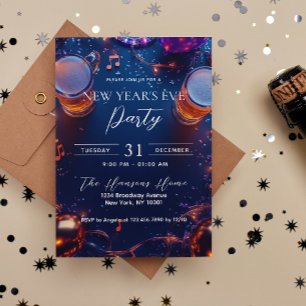 Convite Bebidas e Confetti Blue Eve Party