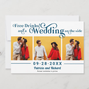 Convite Bebidas Grátis Casamento Informal Salve A Data 3 F