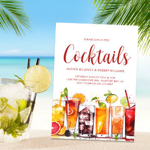 Convite Bebidas Modernas para Festa de Coquetel
