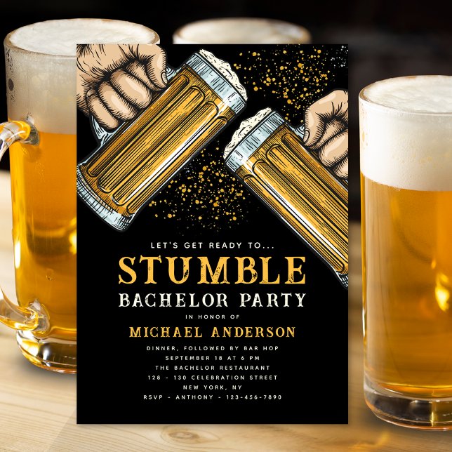 Convite Bebidas noturnas fora do noivo do noivo (Criador carregado)