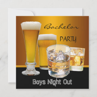 Convite Bebidas para Festa de Solteiro, Noite dos Homens,
