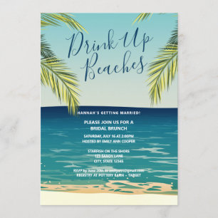 Convite Bebidas tropicais Praias Bridal Brunch