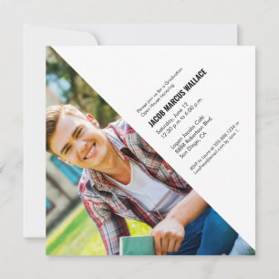 Convite Beca de Borla Dourada Personalizada com Foto para 