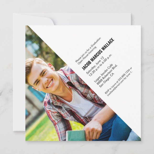 Convite Beca de Borla Dourada Personalizada com Foto para  (Verso)