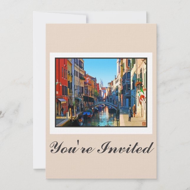 Convite Beco de Veneza com Citação de Amor (Frente)