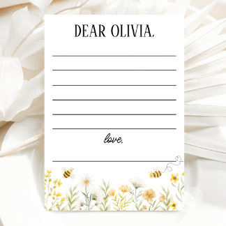 Convite Bee 1st Birthday Time Capsule Card