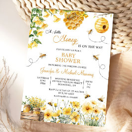 Convite Bee A Little Honey is on the Way Baby Shower