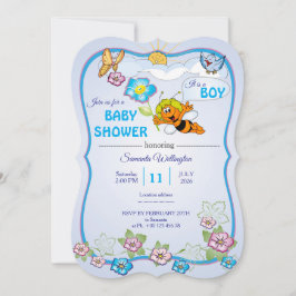 Convite Bee Baby Shower Invitation for boy