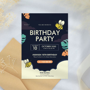 Convite Bee Elegant Birthday