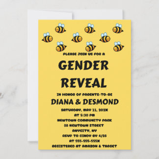 Convite Bee Gender Reveal 