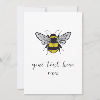 Convite Bee Illustration - adicione seu próprio texto