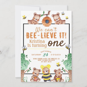 Convite Bee-Lieve It Honey Bear Birthday