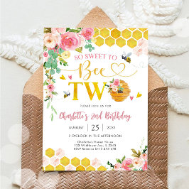 Convite Bee Theme 2nd Birthday Invitation