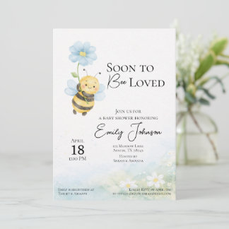 Convite Bee Theme Baby Shower Invitation