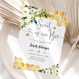 Convite Bee Theme Baby Shower Invitation