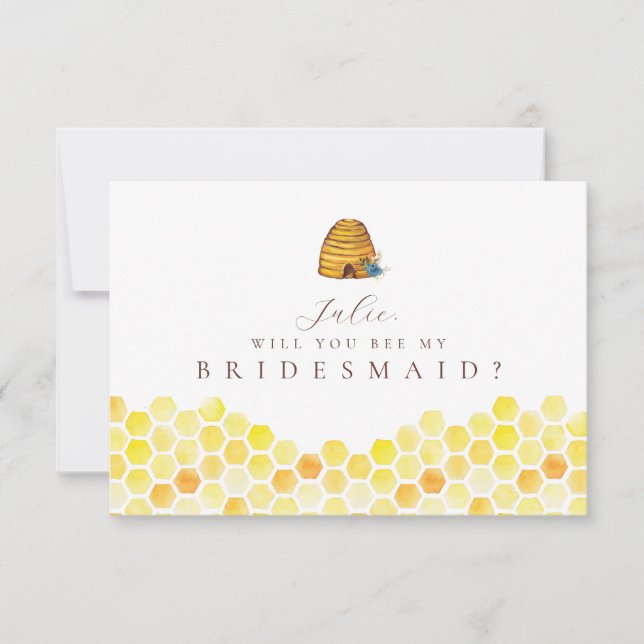 Convite Bee Themed Bridesmaid Card (Frente)