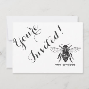 Convite Bee Worker Honey Black Bumblebee
