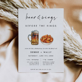 Convite Beer and Wings Before the Rings Rehearsal Dinner