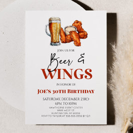 Convite Beer and Wings Chicken Wings Birthday Party