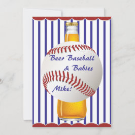 Convite Beer beer de Chá de pai Baseball e Bebês