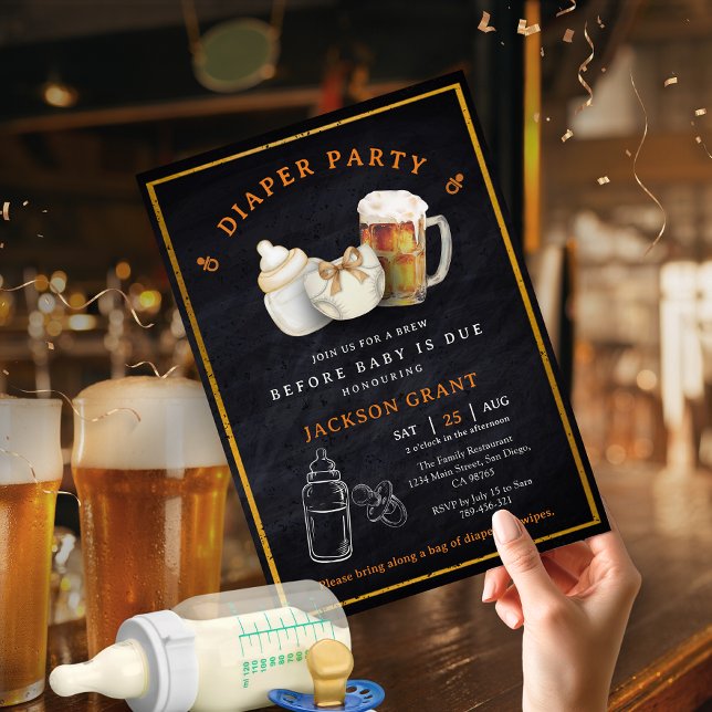 Convite Beer Diaper Party Before Baby Is Due Baby Shower (Beer Diaper Party Before Baby Is Due Baby Shower Invitation)