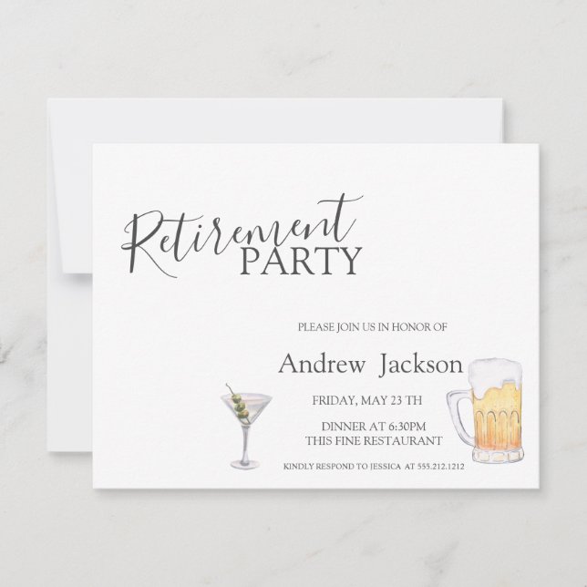 Convite Beer e Martini - Paração de Reforma (Frente)