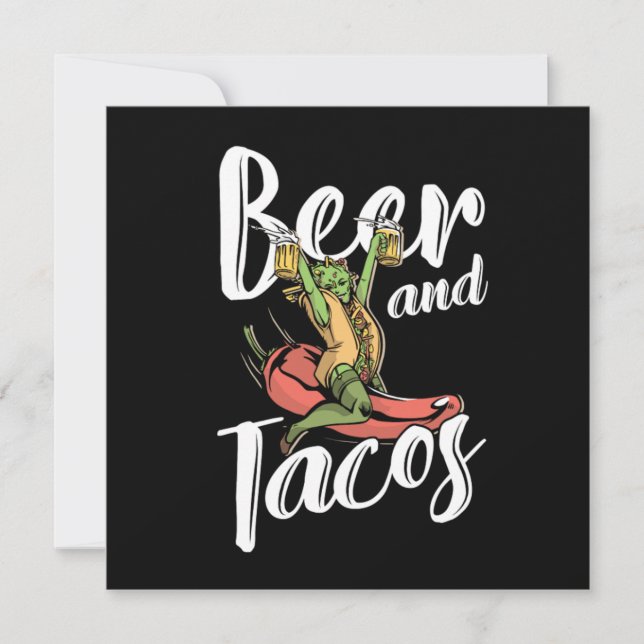 Convite Beer E Tacos Mexicanos Chili Nachos Gift (Frente)