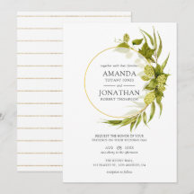 Beer Willow Greenery e Casamento Geométrico Dourad