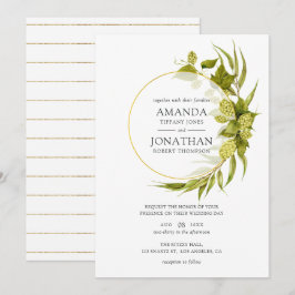 Convite Beer Willow Greenery e Casamento Geométrico Dourad