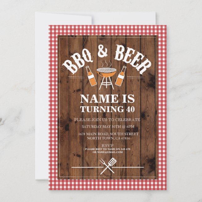Convite Beers & Cheers CHURRASCO Festa de aniversário QUAL (Frente)