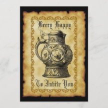 Beery Happy Beer Party - Vintage medieval antiga