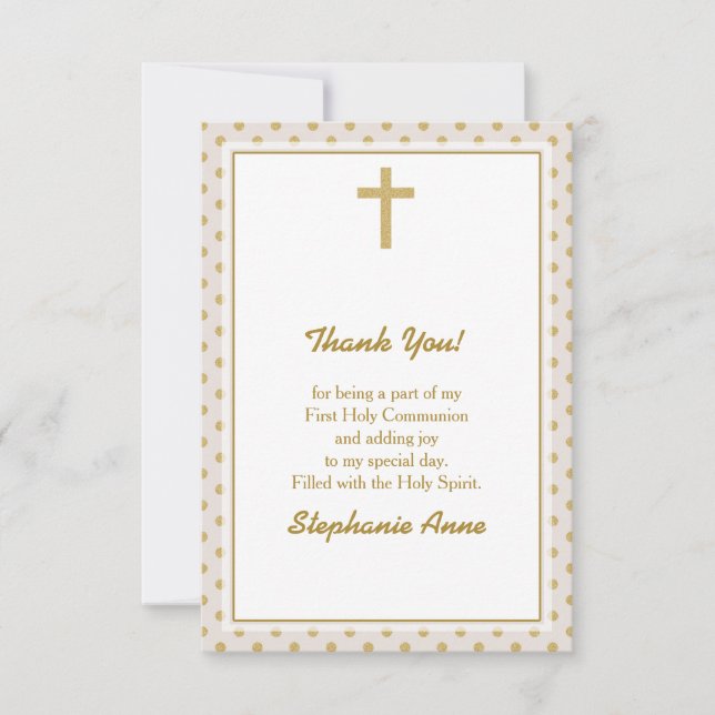 Convite bege comunitário com Bolinhas Douradas (Frente)