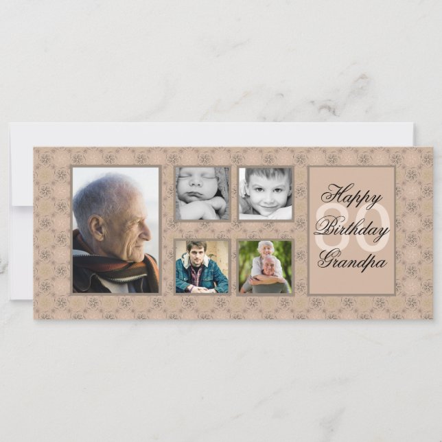 Convite bege da Multi-Foto dos diamantes (Frente)