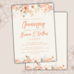 Convite Bege Marfim Floral Casamento Aniversário