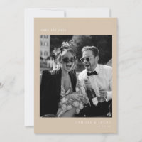 Bege Minimalista Elegante Foto Salve a data