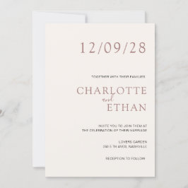 Convite bege simples e elegante