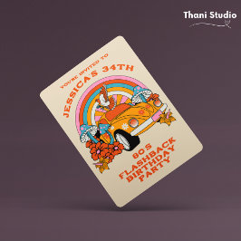 Convite Beige da Festa de aniversário retrorreflectora da