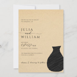 Convite Beige e estética negra | Casamento