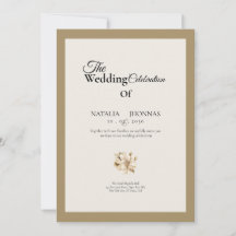 beige elegant rose formal wedding invitations