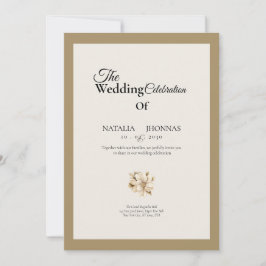Convite beige elegant rose formal wedding invitations