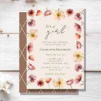 Beige Floral de Watercolor É um Chá de fraldas