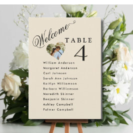 Convite Beige Foto: Placas de Plantação de Casamento Cartõ
