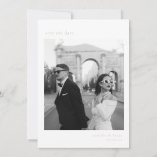 Convite Beige Minimalist Elegant Photo Save the date (Imag