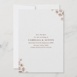 Convite Beige Minimalist Wedding Invitation