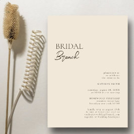Convite Beige Modern Whimsical Script Bridal Brunch