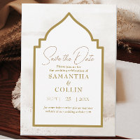 Beige Neutral Elegante Moderno Dourado Salve a Dat